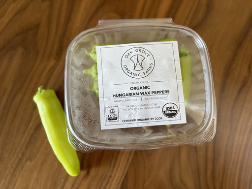 Organic Hungarian Wax Peppers (4.5 oz)